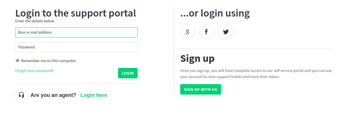 Freshdesk Login Page