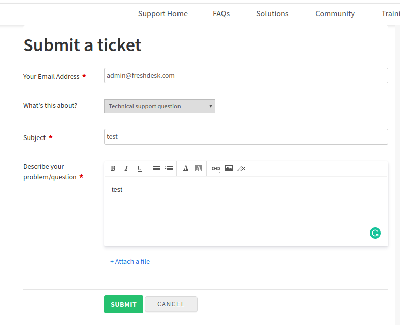 Submit a ticket